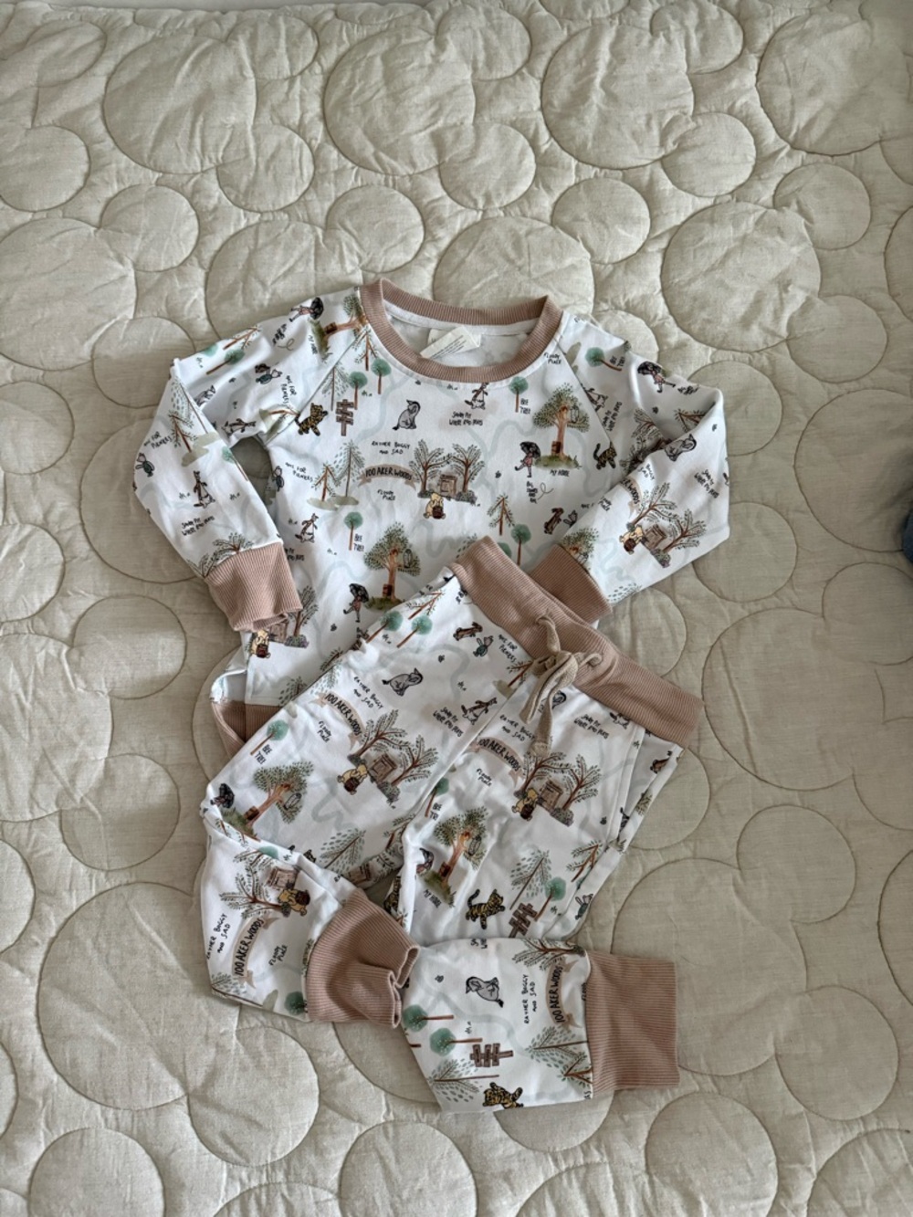 Classic Winnie the Pooh Print Bamboo Set